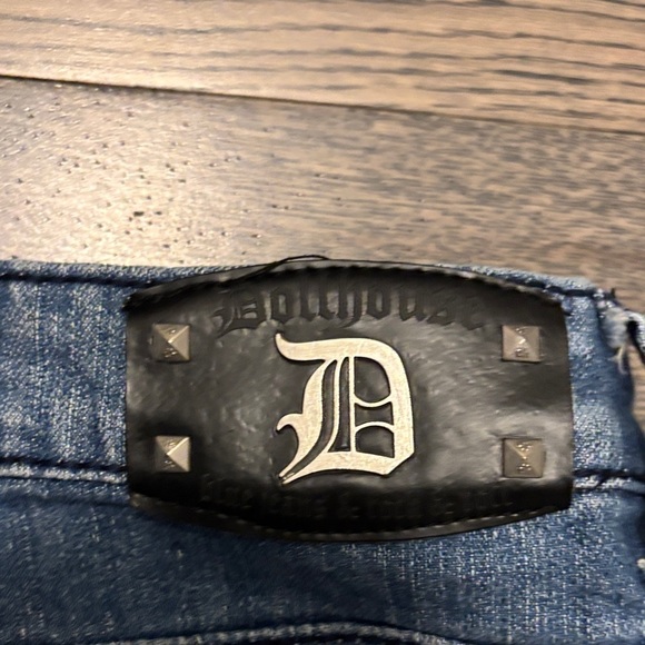 Dollhouse Blue and White Dip-Dye Jean Shorts - Picture 7 of 12